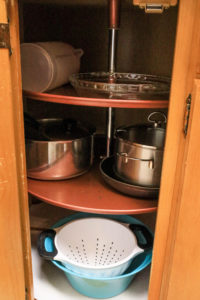 kitchen rack showing utensils